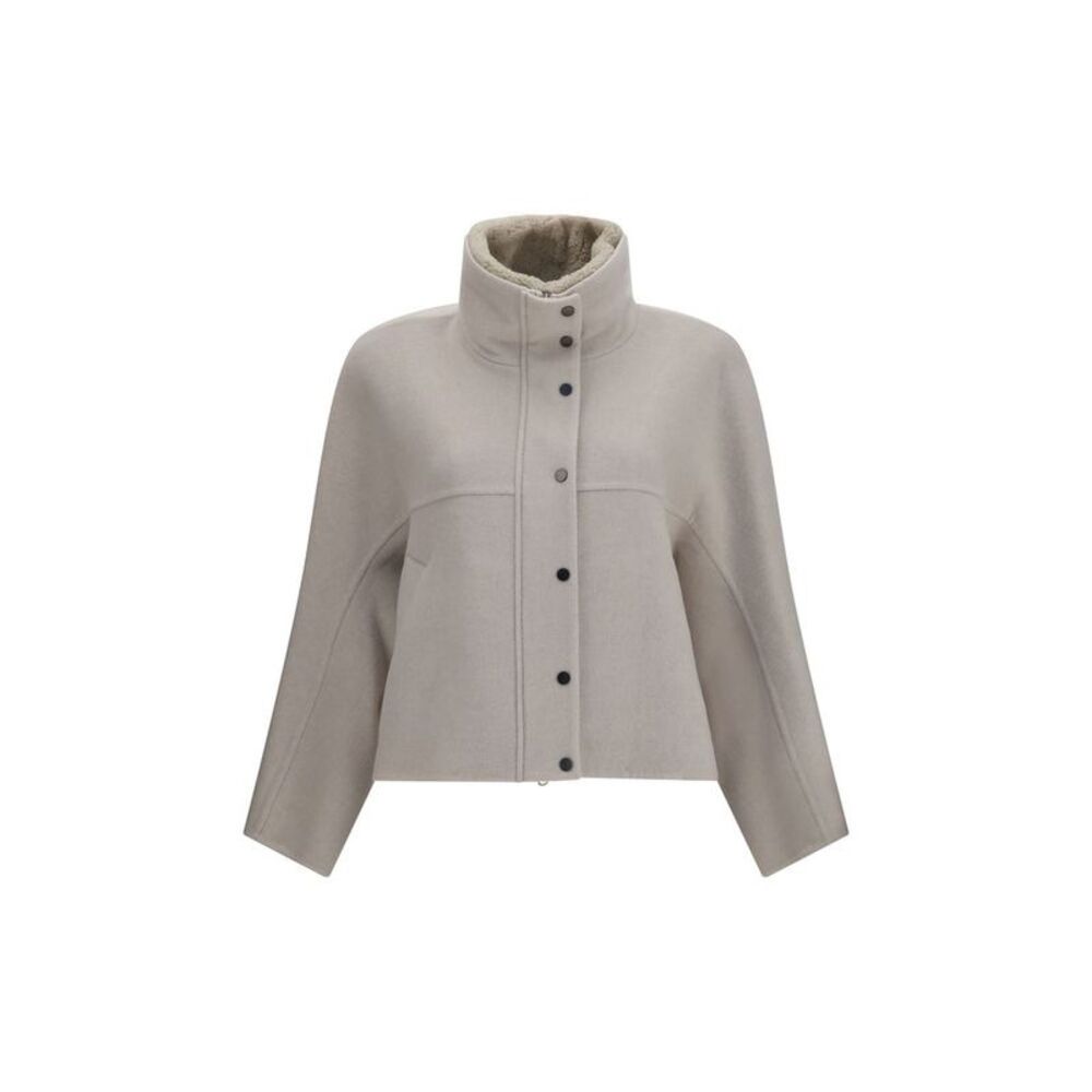Brunello Cucinelli Gray Wool Oves Aries Women's Jacket